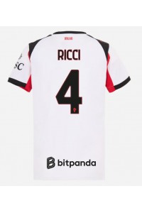 AC Milan Samuele Ricci #4 Jalkapallovaatteet Naisten Vieraspaita 2025-26 Lyhythihainen